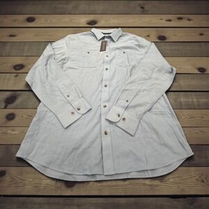 Travis Mathew Cloud Flannel Shirt Mens Large Light Blue Button Down 1MX435 New